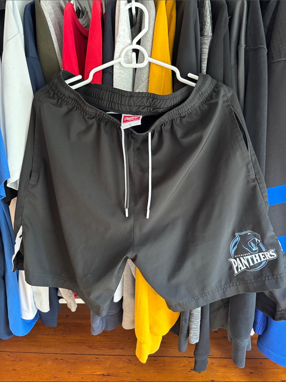 Kitchener Panthers Black Training Shorts with Drawstring